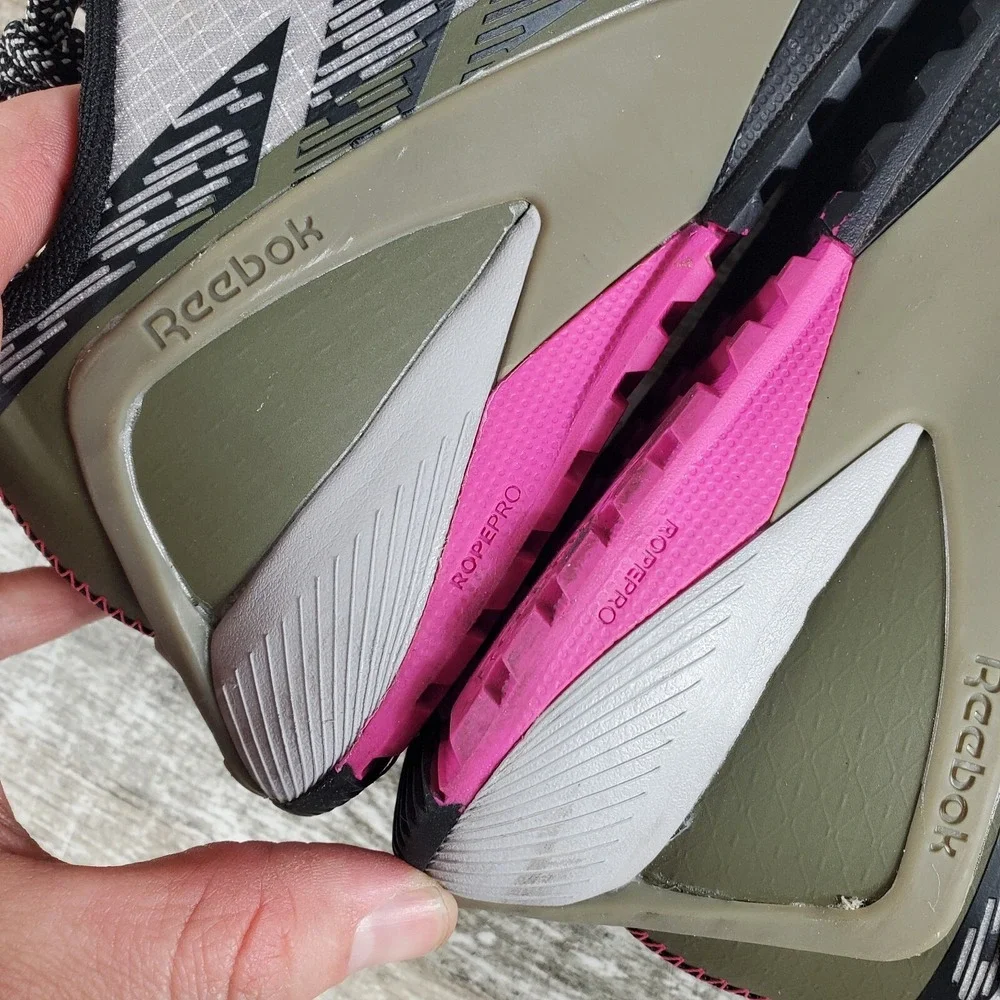 Reebok Nano X1 Adventure Womens‎ Work Shoes Sz 8.5 M Silver Army Green Sneakers